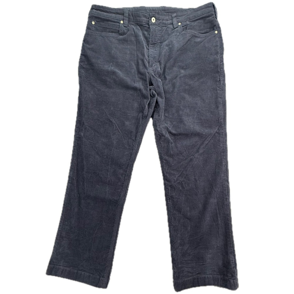Duluth Trading Co Corduroy Pants Mens 40x30 Navy Blue Standard Fit Stretch
